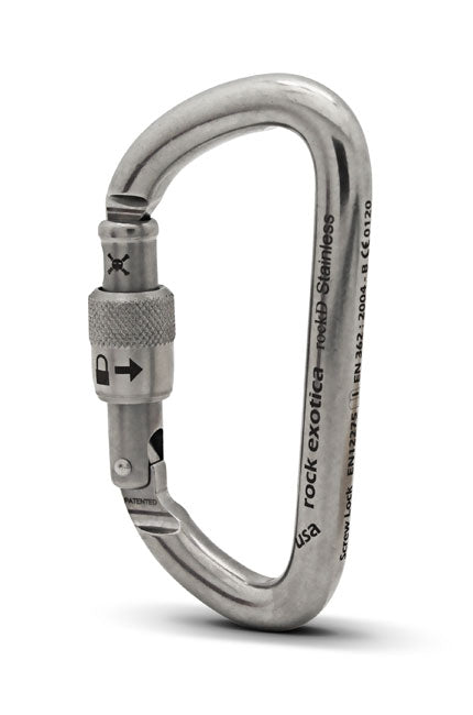 Rock Exotica rockD Stainless Screw-Lock Carabiner - C2S-S