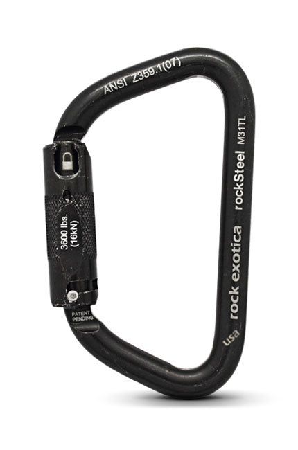 Rock Exotica rockSteel Auto-Lock Carabiner Black - M31-TLN