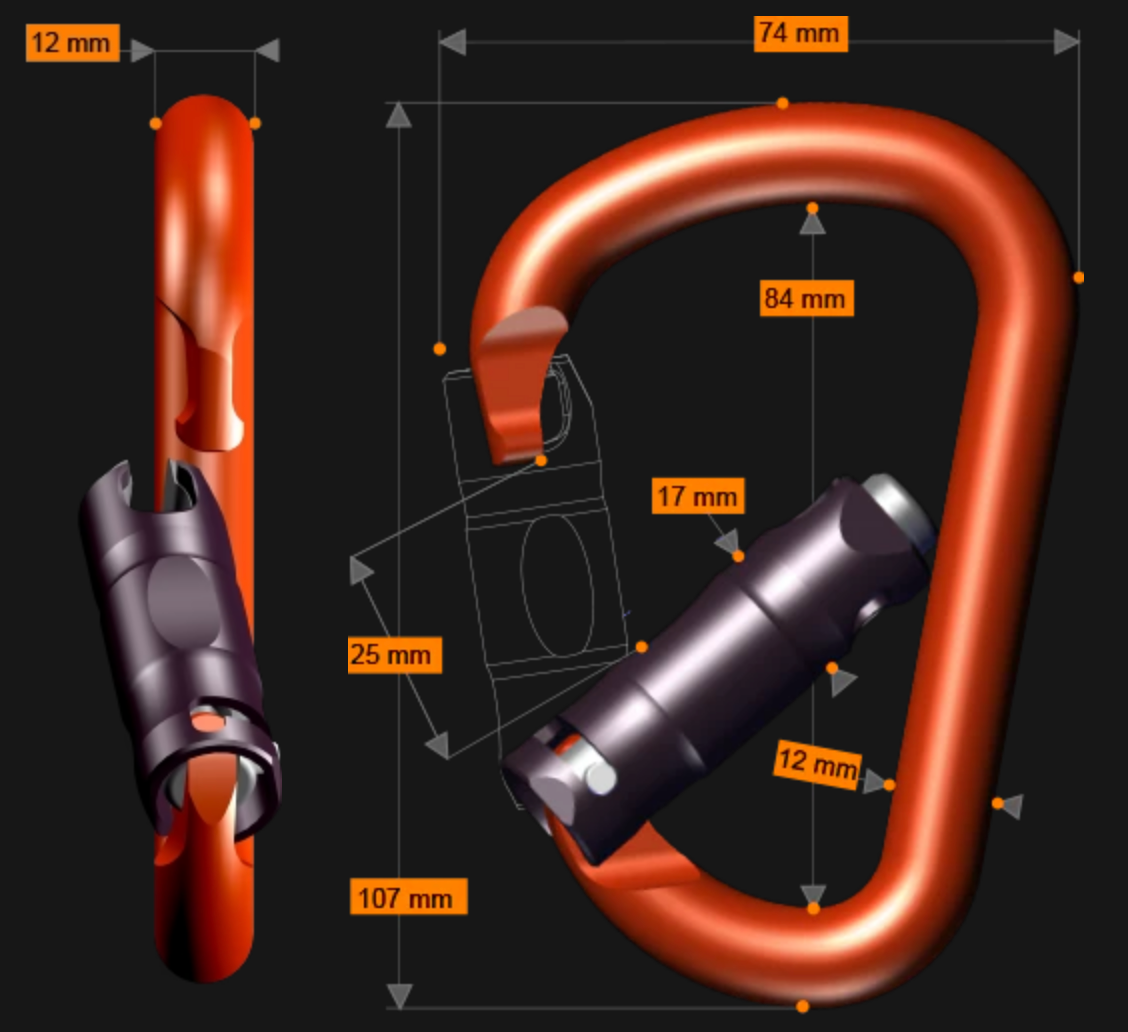 Rock Exotica Pirate WireEye Screw-Lock Carabiner - C1WES