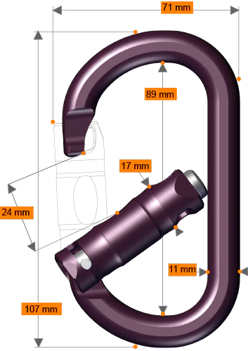 Rock Exotica rockO Auto-Lock Carabiner Black - C3A-B