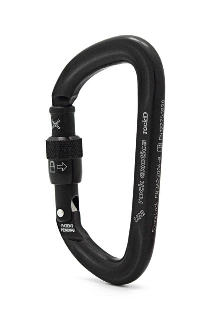 Rock Exotica rockD Screw-Lock Carabiner Black - C2 S-B