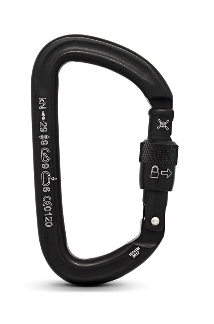 Rock Exotica rockD Screw-Lock Carabiner Black - C2 S-B