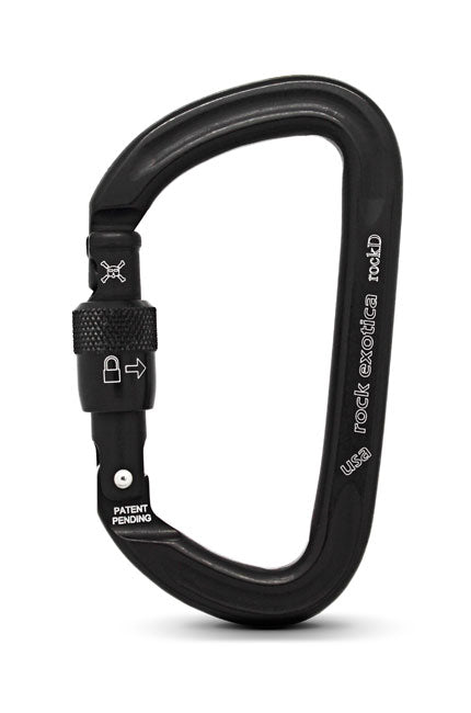 Rock Exotica rockD Screw-Lock Carabiner Black - C2 S-B