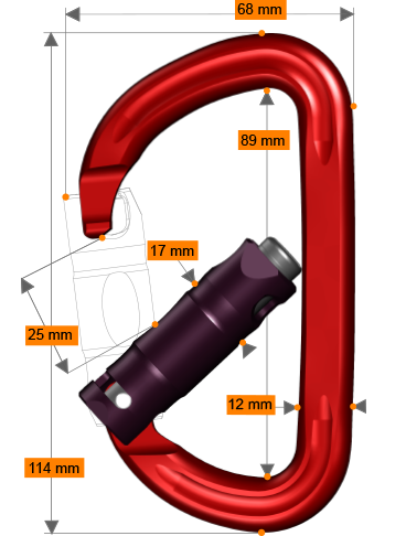 Rock Exotica rockD Stainless Auto-Lock Carabiner - C2S-A