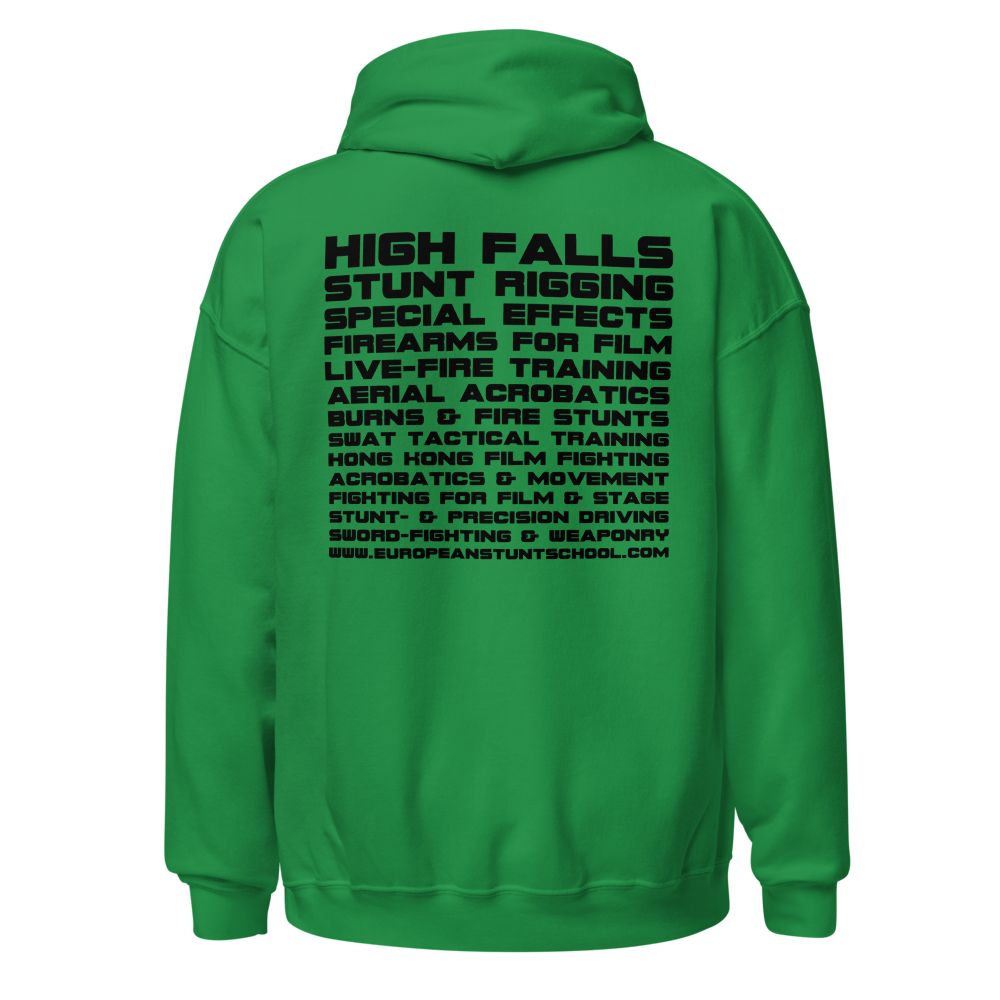 Unisex Hoodie - round logo front / wording on the back