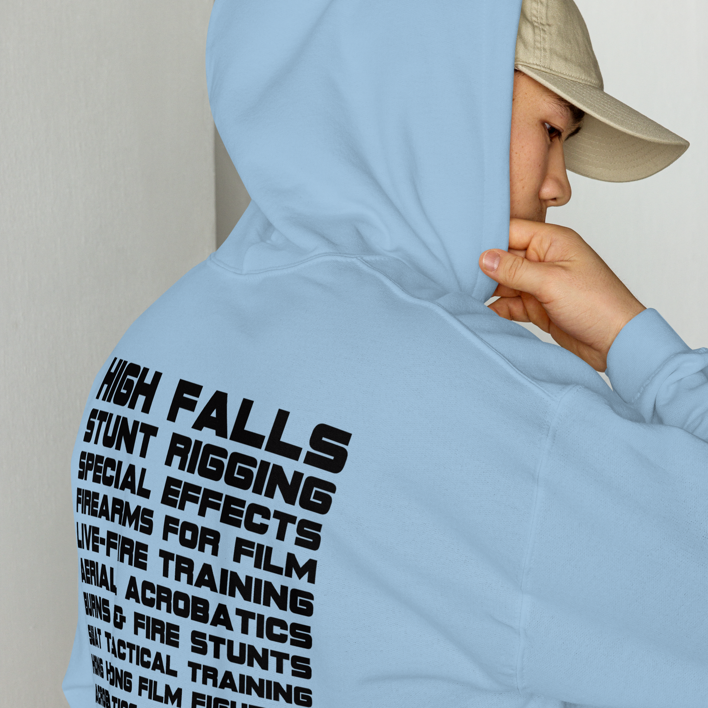 Unisex Hoodie - round logo front / wording on the back