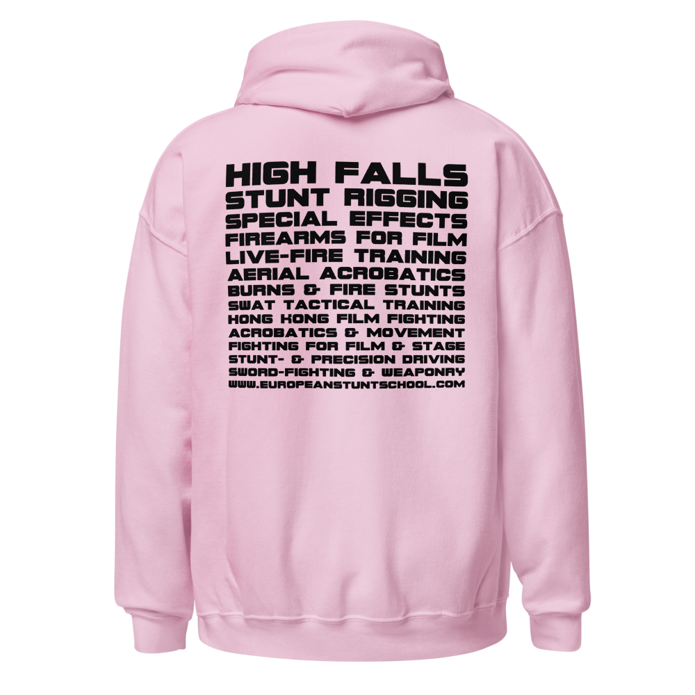 Unisex Hoodie - round logo front / wording on the back