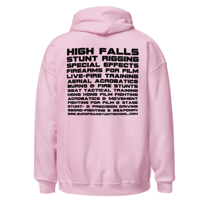 Unisex Hoodie - round logo front / wording on the back