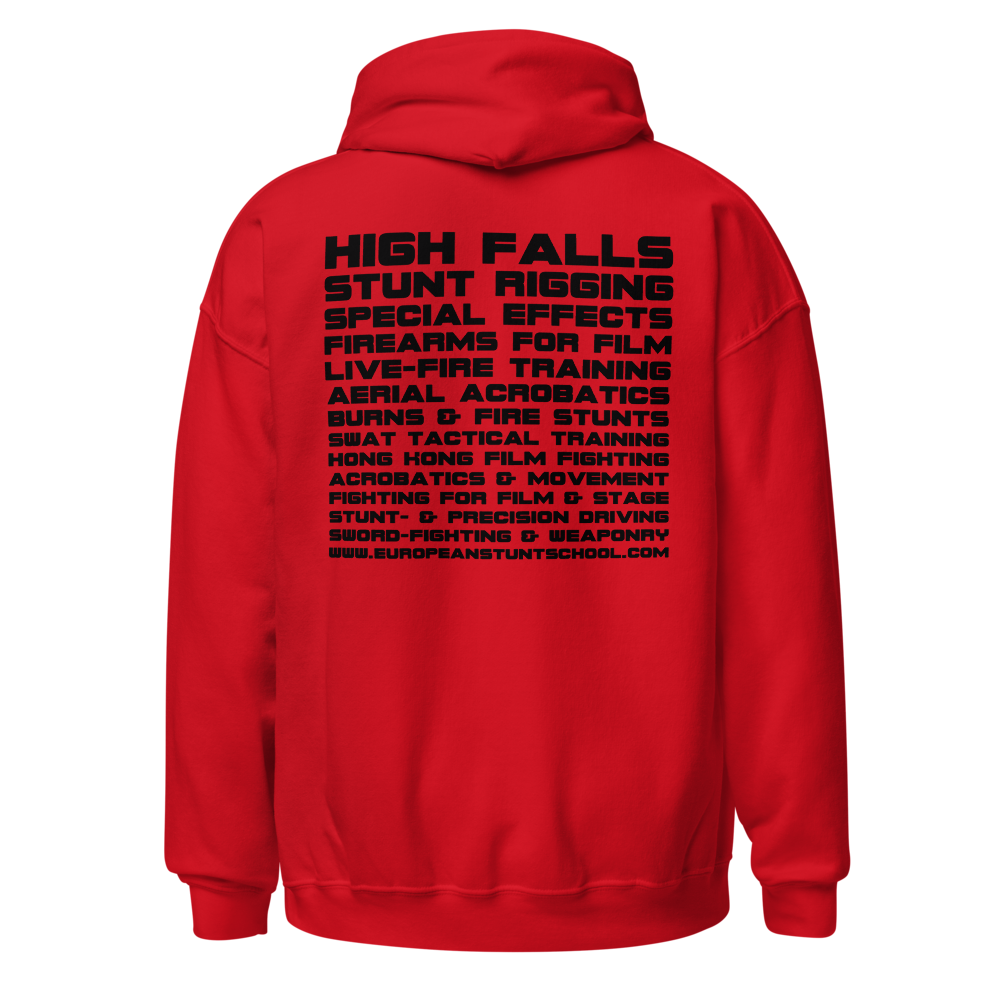 Unisex Hoodie - round logo front / wording on the back