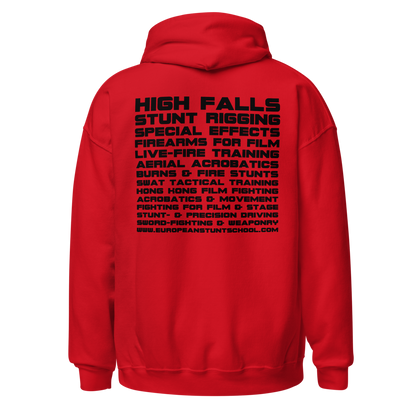 Unisex Hoodie - round logo front / wording on the back