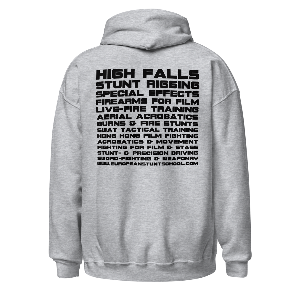 Unisex Hoodie - round logo front / wording on the back