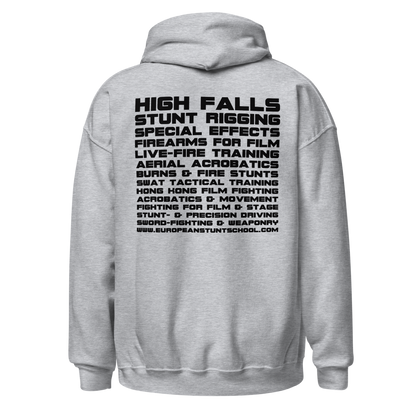 Unisex Hoodie - round logo front / wording on the back